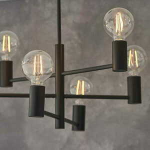 Taklampa Endon Studio 76502 svart stål 6-arm E27 dimbar small 5