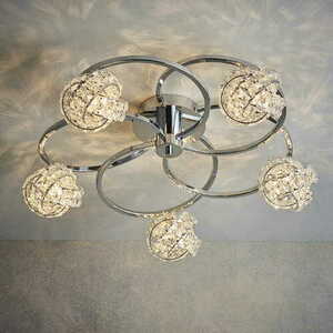 Taklampa Endon Talia krom 5-ljus G9 plafond 56 cm 76595 small 2