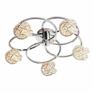 Taklampa Endon Talia krom 5-ljus G9 plafond 56 cm 76595 small 0