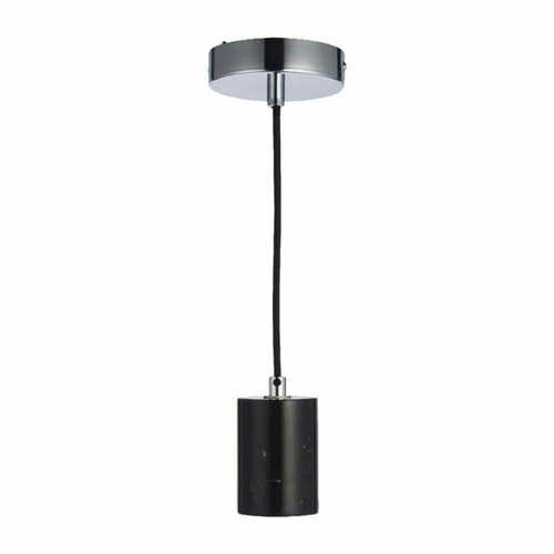 Kontrollera Pendellampa Endon Otto 76608 svart krom marmor E27 vintage