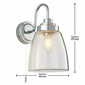 Vägglampa Endon Ashbury Krom Glas IP44 E14 77088 small 3
