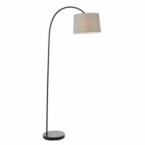 Kontrollera Golvlampa Carlson Endon grå stål tyg E27 163,5 cm 78163