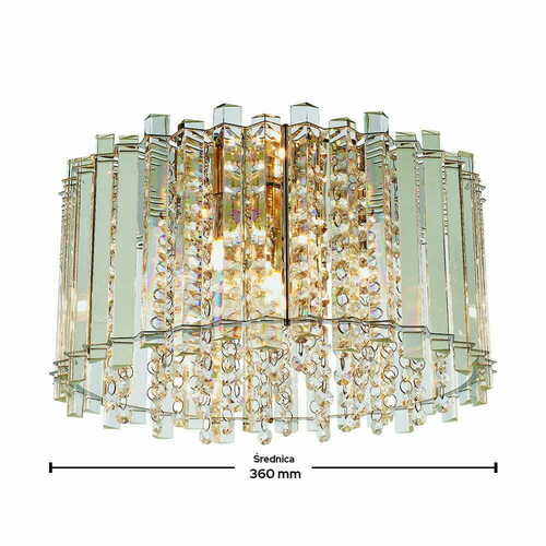 Kontrollera Taklampa Endon Hanna krom kristall 4ljus 36 cm 78698