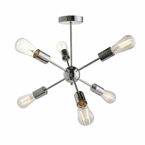 Kontrollera Taklampa Endon Rubens krom 6-ljus E27 79469