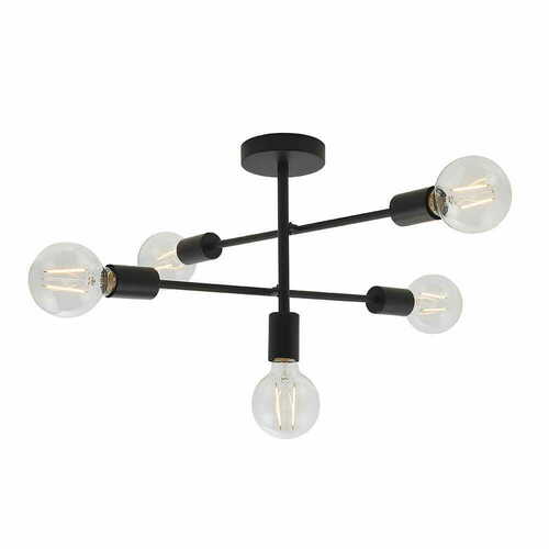 Kontrollera Taklampa Endon Studio svart 5-ljus E27 stål 53 cm 79502