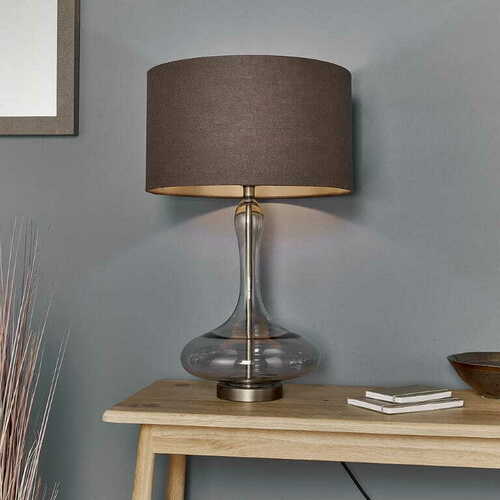 Kontrollera Stående lampa Endon Caia brun transparent 62 cm E27 79835