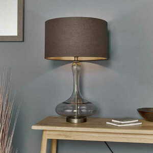 Bordslampa Caia Endon brun glas och tyg 62 cm 79835 small 1