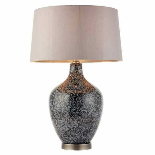 Kontrollera Stående lampa Endon Ilsa 79842 grå blå nickel 59 cm E27 nacka