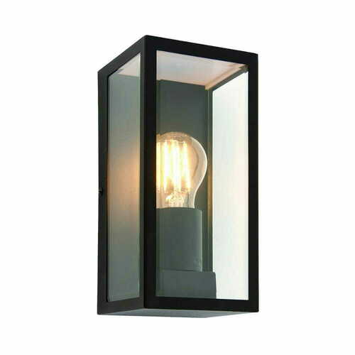 Kontrollera Vägglampa Endon Oxford svart IP44 E27 industristil