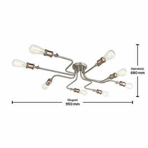 Taklampa Endon Hal 8-ljus Silver/Koppar E27 IP20 SKU 81610 small 1