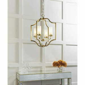 Pendellampa Endon Edrea 4L mässing glas E14 Ø48 cm small 1