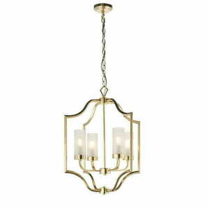 Pendellampa Endon Edrea 4L mässing glas E14 Ø48 cm small 6