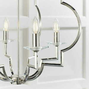Pendellampa Endon Garland 4L nickel kristall E14 Ø58 cm small 3