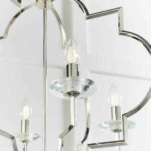 Pendellampa Endon Garland 4L nickel kristall E14 Ø58 cm small 4