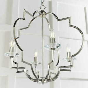Pendellampa Endon Garland 4L nickel kristall E14 Ø58 cm small 5
