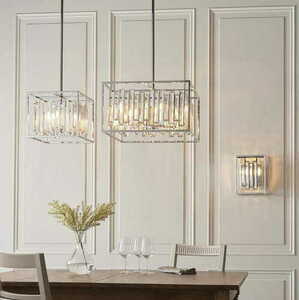 Pendellampa Endon Acadia krom kristall 6-ljus E14 53 cm 81931 small 1