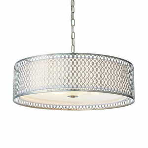 Pendellampa Endon Cordero 3-ljus nickel/vit E27 56 cm 81969 small 0