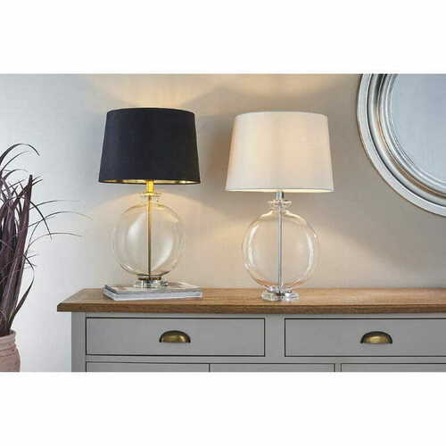 Kontrollera Stående lampa Endon Gideon svart/guld, mässing, E27, 59,5 cm