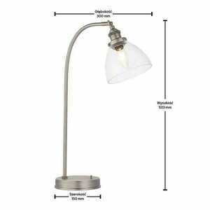 Stående lampa Endon Hansen silver glas E14 53,3 cm 91740 small 1