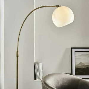 Golvlampa Endon Otto mässing/vit/svart E27 stål glas small 1