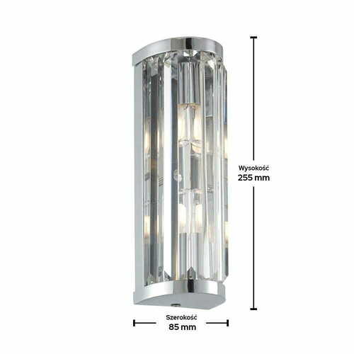 Kontrollera Vägglampa Endon Shimmer Krom Kristall 2-ljus IP44 91820