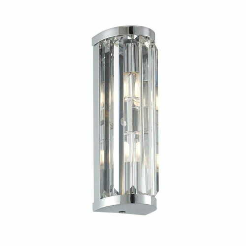 Kontrollera Vägglampa Endon Shimmer Krom Kristall 2-ljus IP44 91820