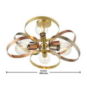 Taklampa Endon Hoop 6-ljus mässing guldkoppar nickel E27 moderna plafonder small 1