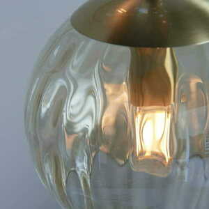 Pendellampa Endon Dimple 3-ljus satinmässing champagneglas 91971 small 4