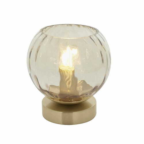 Kontrollera Stående lampa Endon Dimple mässing glas E14 91973