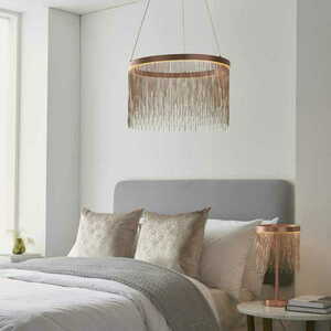 Pendellampa Endon Zelma koppar LED 45 cm 92178 small 1
