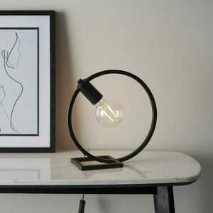 Stående lampa Endon Form Cirkel svart stål 92222 small 1