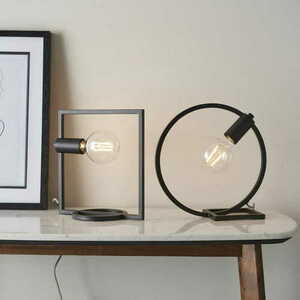 Stående lampa Endon Form Cirkel svart stål 92222 small 2