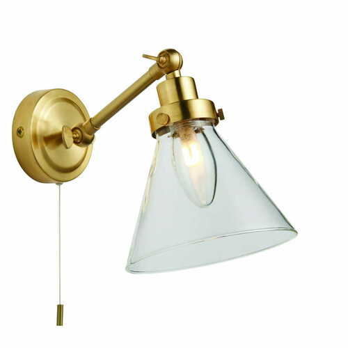 Kontrollera Endon Faraday Vägglampa Guld Transparent G9 IP44 93854