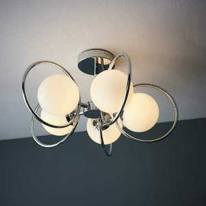 Taklampa Endon Orb 5-ljus krom/ekru G9 Ø51 cm 93903 small 2