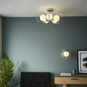 Taklampa Endon Orb 5-ljus krom/ekru G9 Ø51 cm 93903 small 6