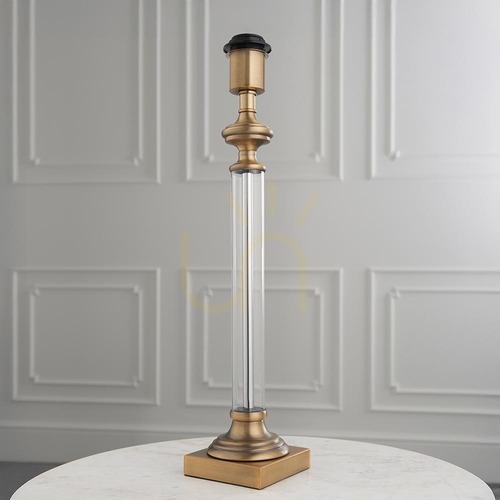 Kontrollera Endon Avebury 94350 bordslampfot, antik mässingsfinish och glas, E27