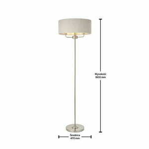 Endon Highclere 94359 golvlampa i borstad krom med naturfärgad linneskärm, 3xE14, 160 cm small 1