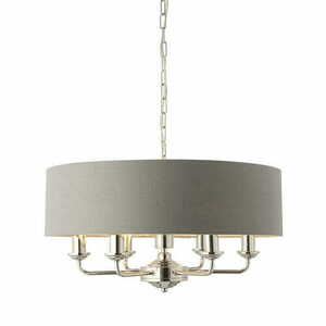 Pendellampa Endon Highclere 6-ljus Grå/Krom Ø55 cm E14 94373 small 2