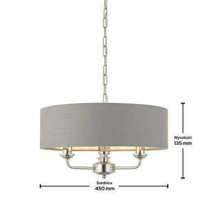 Pendellampa Endon Highclere 3-ljus grå/krom Ø45 cm 94377 small 1