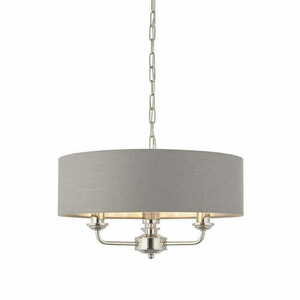 Pendellampa Endon Highclere 3-ljus grå/krom Ø45 cm 94377 small 2