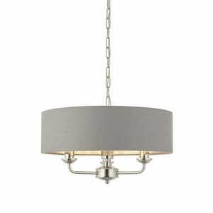 Pendellampa Endon Highclere 3-ljus grå/krom Ø45 cm 94377 small 0