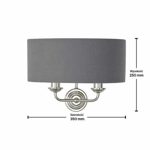 Kontrollera Vägglampa Endon Highclere 2-ljus E14 mörkgrå/silver 94406