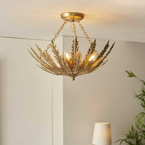 Kontrollera Taklampa Endon Delphine guld 3-ljus E14 95039