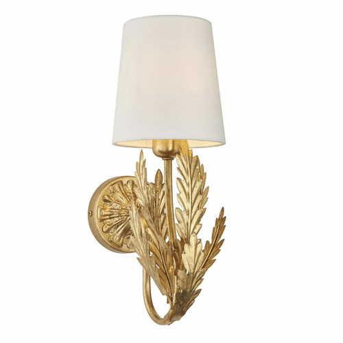 Kontrollera Vägglampa Endon Delphine beige/guld E14 95040