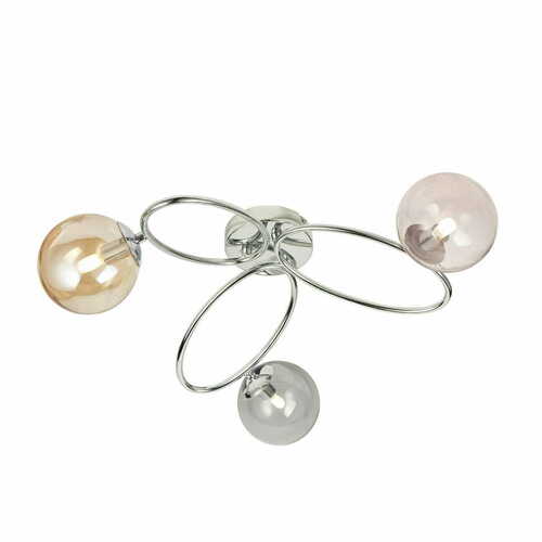 Kontrollera Taklampa Endon Ellipse 95290 krom/grå/orange/pink 3 ljuspunkter, G9, dimbar
