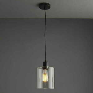 Pendellampa Endon Toledo svart transparent E27 95472 small 2