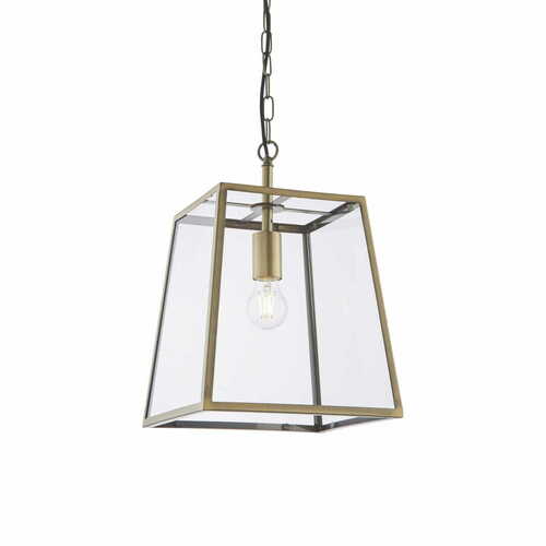 Kontrollera Pendant Light Endon Hurst Brass Transparent E27 95835