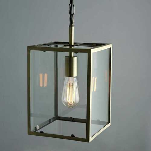 Kontrollera Pendellampa Endon Hadden 95845 mässing transparent E27
