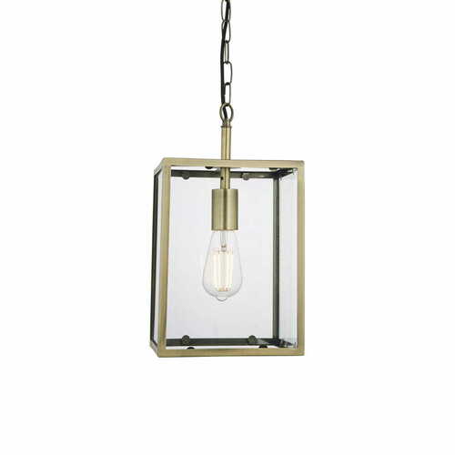 Kontrollera Pendellampa Endon Hadden 95845 mässing transparent E27