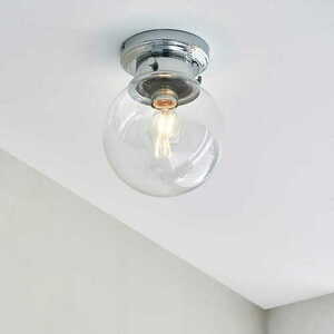 Taklampa Endon Cheswick krom transparent IP44 E27 Ø20 cm 96138 small 1